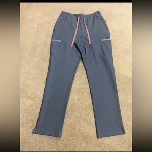 FIGS Technical Collection Scrub Pants Medium Tall Blue/Grey.